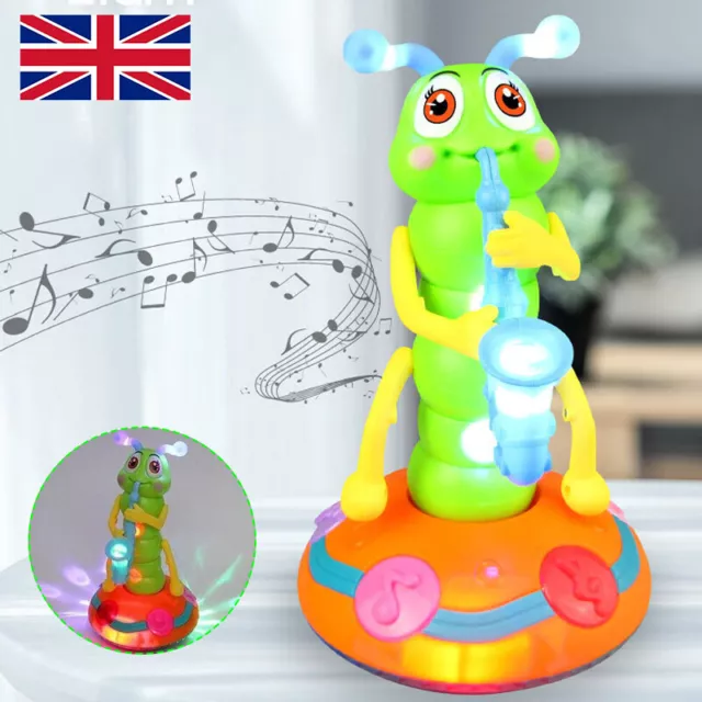 Creative Children Twisting Toy Fun Musical LED Light Caterpillar Toy Saxophone A