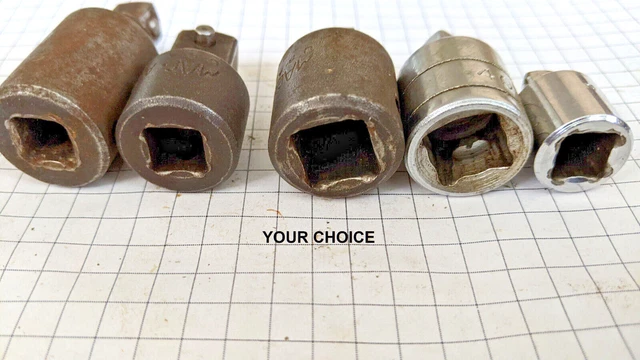 Socket/Ratchet Adapters 1/4",3/8",1/2" Your Choice , Chrome, Impact, Used