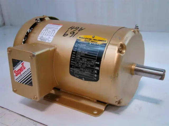 Baldor Reliance Super E Motor 2Hp 208-230/460v 5.3-5/2.5Amps 3490Rpm 3Ph EM3555T