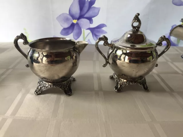 Vintage GORHAM "NEWPORT" Silver Plate Sugar and Creamer