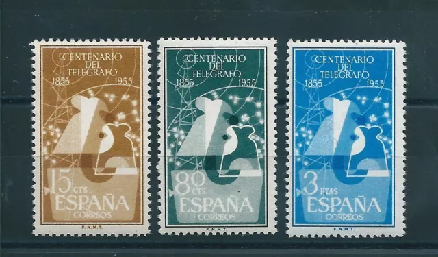 1955 Spagna Espana  Centenario Del Telegrafo 3  Val Mnh Mf16179