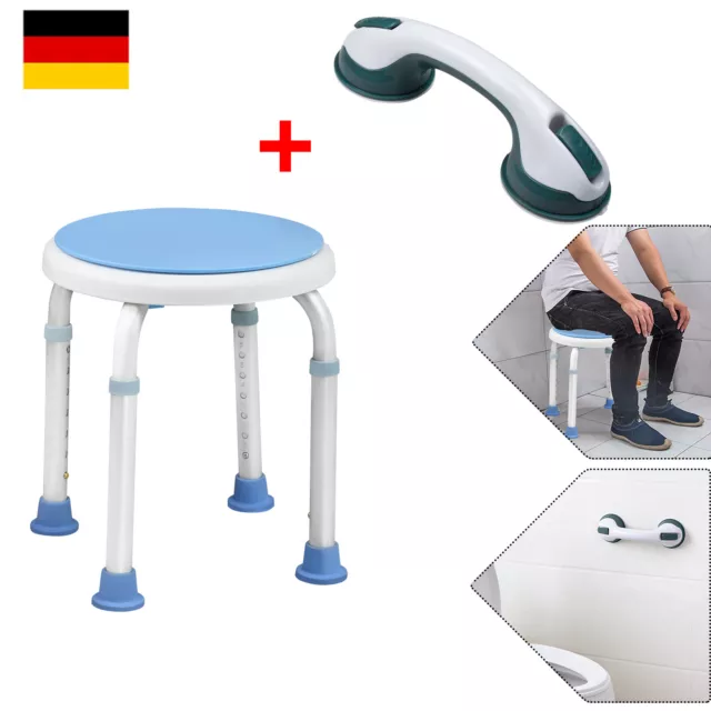 Sedia doccia sedia bagno sgabello bagno 360° sgabello doccia + maniglia doccia ventosa vasche da bagno