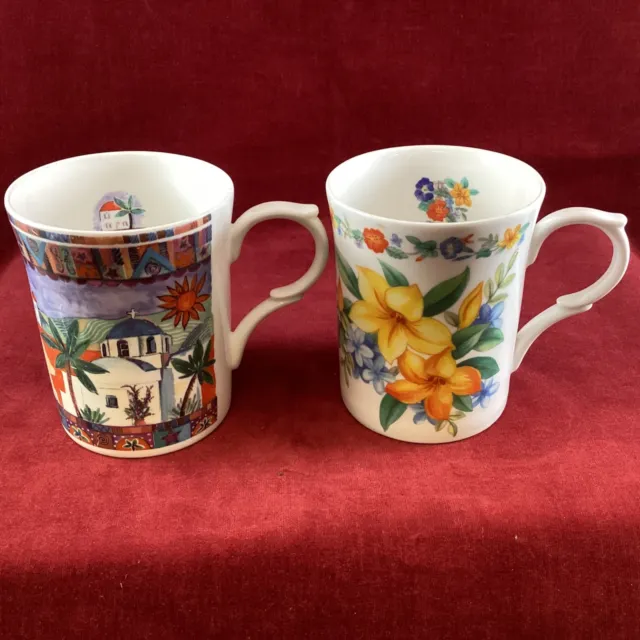 2x Kingsbury Fine Bone China Coffee Mugs Cups (5C) MO#8763