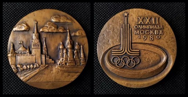 Official Participation Table Medal XXII Olympic Games Memorable Kremlin USSR rar