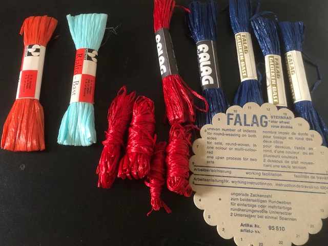 Arte Bast Raphia de la época de Alemania Vintage viscosa con rueda estelar 