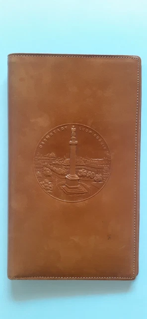 Ältere Echtleder-Mappe (im sehr guten Zustand) mit der Darmstädter Ludwigssäule