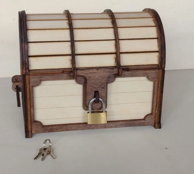 Vizayo Piraten Schatztruhe - 40,6x30,5cm Massivholz Mit Schloss & Schlüssel