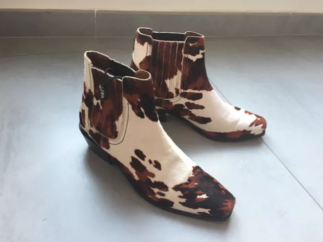Zara neuves bottines boots femme peau de vache P39