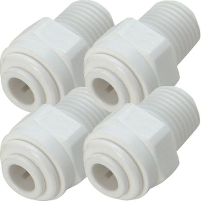 Lot de 5 raccords droits pour tuyau d'arrosage Système de connexion rapide en plastique Purificateur d'eau Filetage mâle de 6,35 mm Filetage mâle BSP de 6,35 mm 