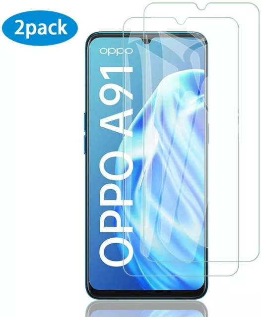 2x (Pack) PELLICOLA VETRO TEMPERATO per OPPO A91 ANTIURTO PROTEZIONE SCHERMO