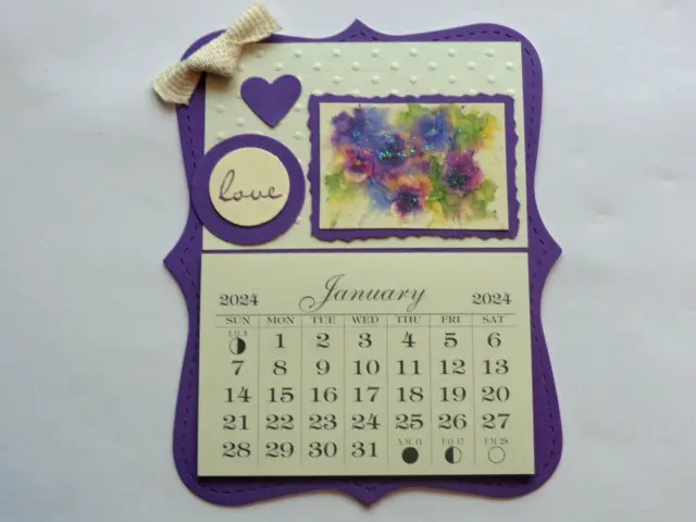 Watercolor Pansies Flower 2024 Mini Magnetic Calendar Monthly Tear Of Pages
