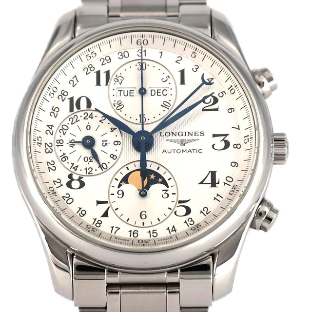 Autentico Cronografo Fasi Lunari LONGINES Master Collection L2.673.4.78.6 SS Automa...