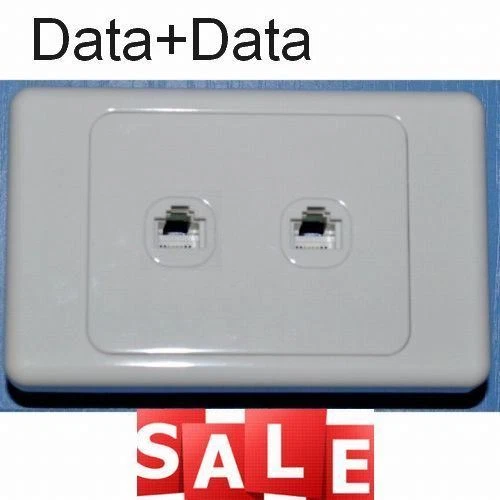 DUAL DOUBLE ETHERNET Data Internet Socket Outlet Socket Wall Plate Rj45 ...