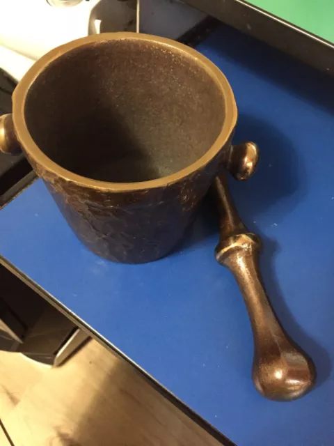 Vintage Apotheker Mörser Bronze Messing Retro Deko alte Berufe Stößel 2,4kg