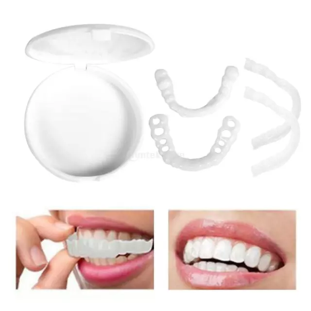 Snap Top & Bottom Veneers Instant Cosmetic False Teeth Denture Perfect Smile