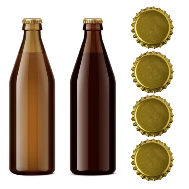 100 piezas Tapas de cerveza Superficie de pulido Buen Sello Rendimiento Mini Corona de Vino Blanco