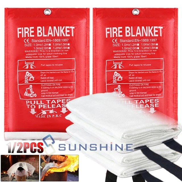 FIRE EMERGENCY BLANKET Fiberglass Quick Release Fire Proof Survival
