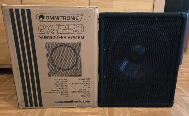 Omnitronic BX-1250 PA Subwoofer passiv, 300W RMS, 12 Zoll