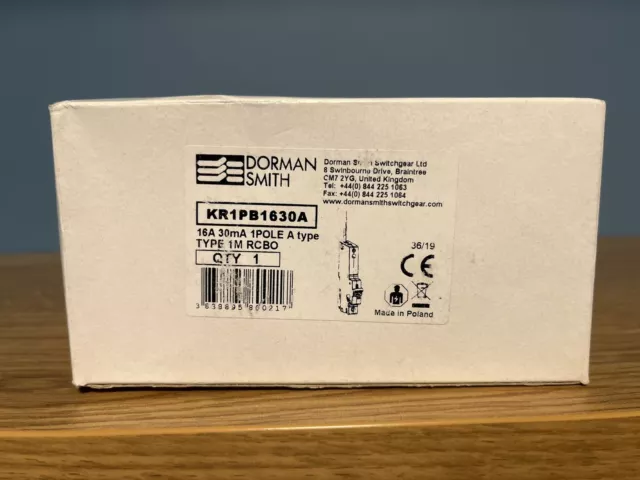 Dorman Smith 16AMP RCBO KR1PB1630A 30mA 10kA B16