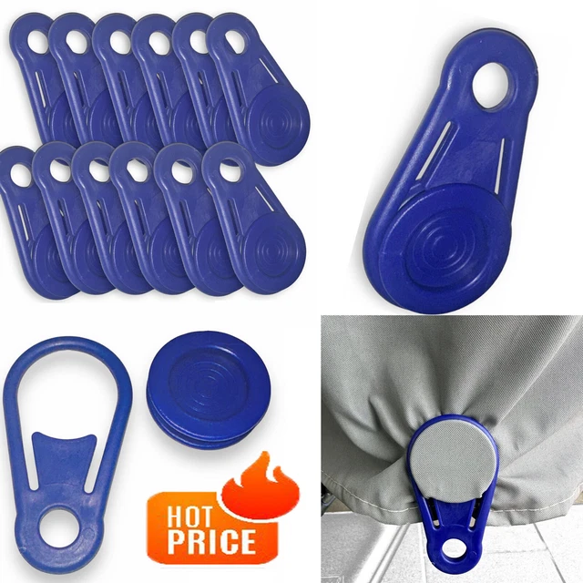 12 Stück Planenclips Blau - Spanner Clips Für Abdeckplanen & Zelte 8,5x4,5cm