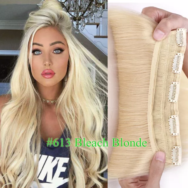 US CLEARANCE 100% Remy One Piece Clip In Real Human Hair Extensions THICK Weft G