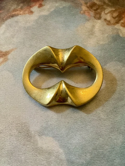 Broche Vintage Ancienne Plaquée Or Avec Monogramme 'A' - Modèle Unique Réf. 4163