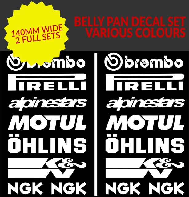 Motograffics S4 Colour Laminated Swingarm Frame Stickers – 1 Sheet Of 10 Decals