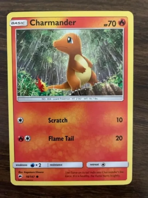 Charmander 18/147 Burning Shadows Common Pokemon Card 2017 NM/M