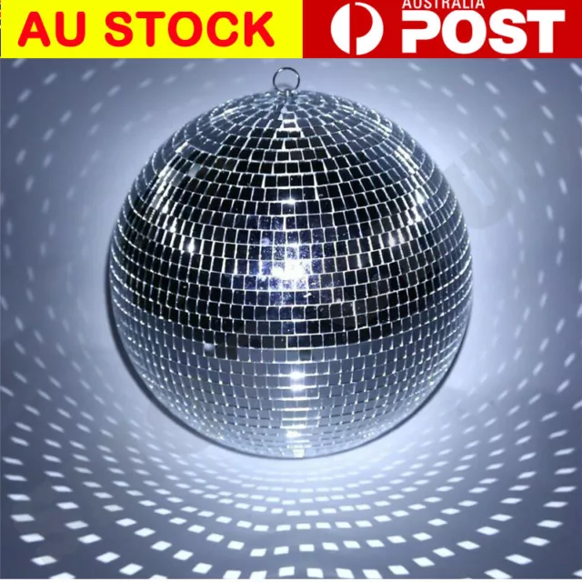 AU 20/30/40cm Disco Mirror Ball DJ Light Silver Dance Party Stage Lighting Event