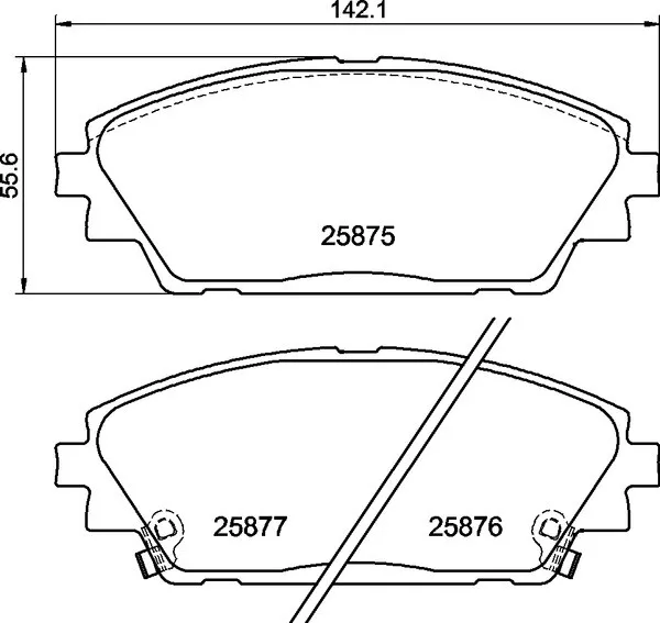 Mintex Front Axle Brake Pad Set, disc brake with acoustic wear warning MDB3417