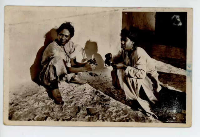 “Loisirs” Street Kids Playing Cards CASABLANCA Antique CPA Maroc—Morocco 1930s