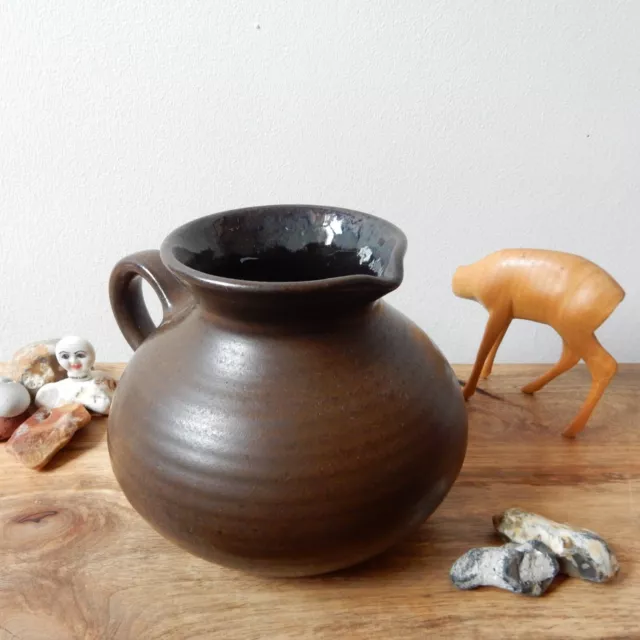 vintage ceramic pitcher pitcher pitcher jug brown brown vase mid-century pottery jug