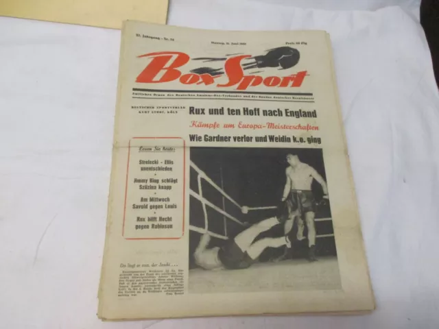 11.6.1951 BOX SPORT  Zeitschrift Amtliches Organ deutscher Berufsboxer