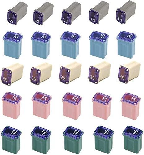 25 Pack Micro Cartridge Fuses,15 Amp Micro Fuse,20 Amp Micro Fuse