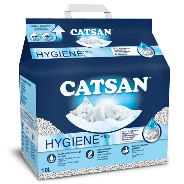 Kits De Bentonite Absorbante Catsan Hygiene Plus 10L Pour Chats