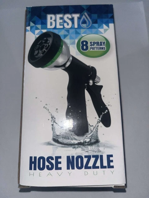BEST Garden Hose Nozzle (HIGH Pressure Technology) - 8 Spray Way Pattern - Jet,