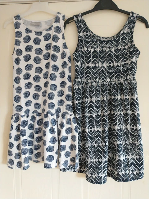 Abiti estivi per ragazze TU & Matalan età 9 x2 conchiglie e motivo navy