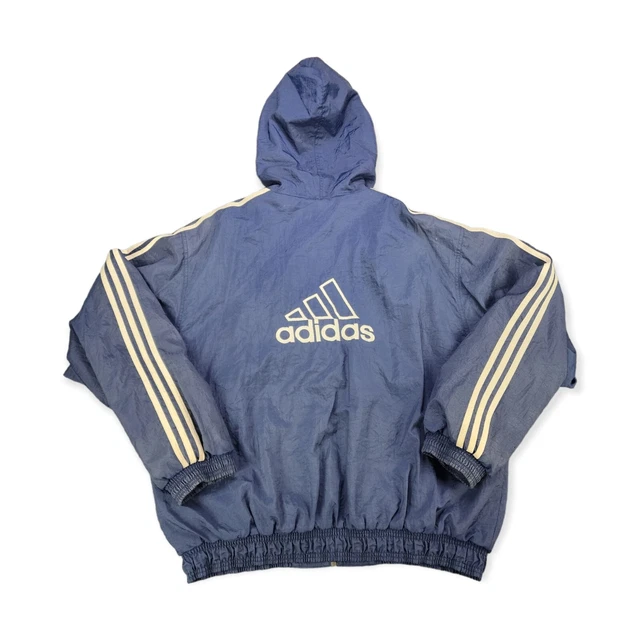 90S ADIDAS 3 Stripe Blue Yellow Sewn Full Zip Lined Jacket Pants 