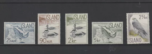 1959 Islande Iceland Série Faune Oiseaux - Poissons 5 Val. MNH MF94324