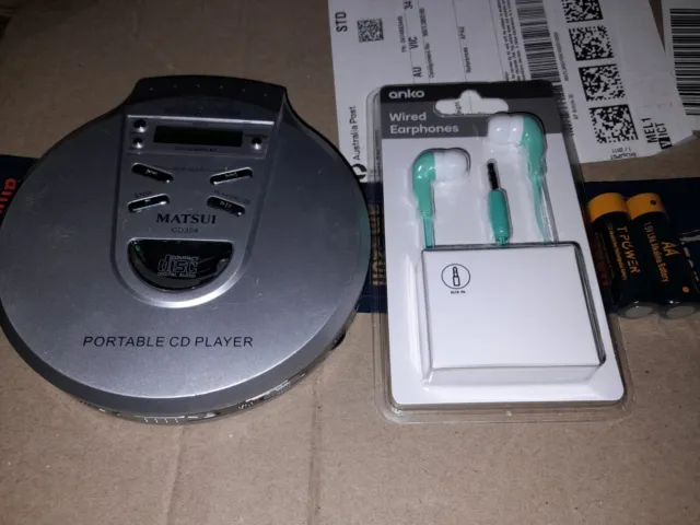 Matsui Portable Cd Player Discman Walkman With Earphones And New Batteries !!