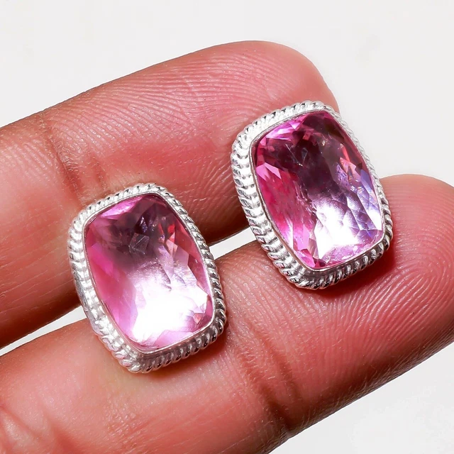 Boutons De Manchette Argent 925 - Opale Triplette Australienne - Fait Main Inde