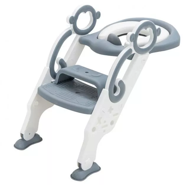 Costway BB5486GR Infantil Asiento de Inodoro Con Escalera Y Puños 1-5 Años Nuevo