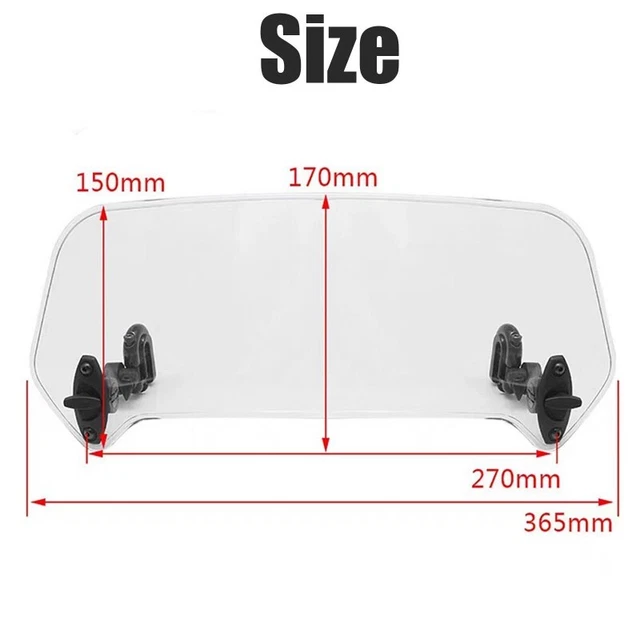 Motorbike Motorcycle Windshield Wind Screen Deflector Extension Spoiler Set