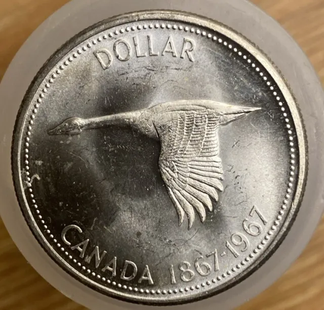 1867-1967 80% Silver Canadian Canada Silver Dollar Goose