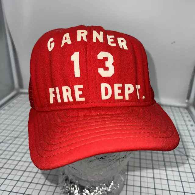 Garner NC North Carolina Fire Department 13 Rescue Red Hat Cap Vintage Snapback