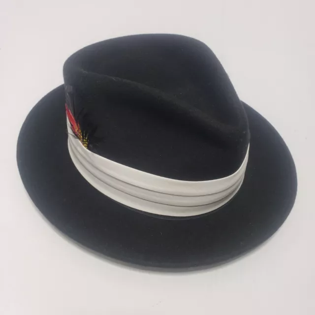 NEW - Strand II Black Wool Fedora by Dobbs of Fifth Avenue NY Size 61 / 7 5/8