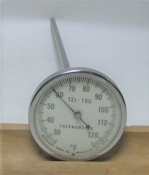 Vintage Tel-Tru Thermometer By Germanow-Simon Co. Rochester N.Y. USA Works!