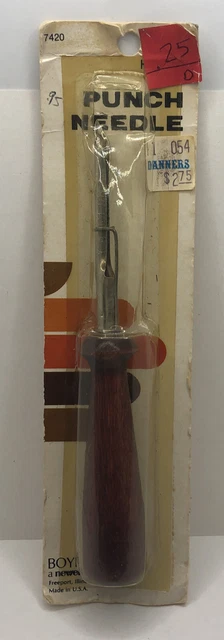 Nueva herramienta de fabricación de alfombras pesadas Boye de colección #6 mango de madera EE. UU.