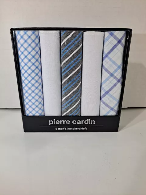  NEW!! PIERRE CARDIN- 5 Men’s Handkerchiefs