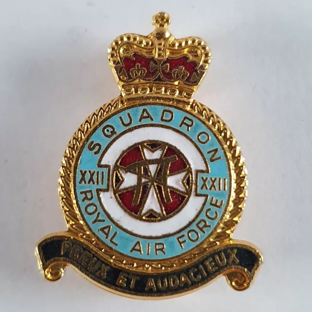 RAF Royal Air Force XXII Squadron Enamel Pin Badge - QC British Military